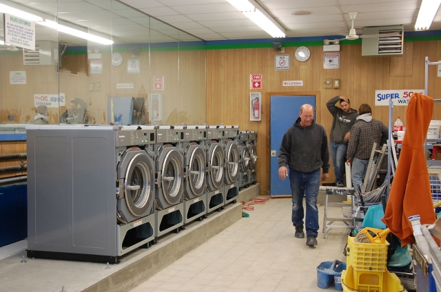 New Huebsch washers being installed. Thumbnail