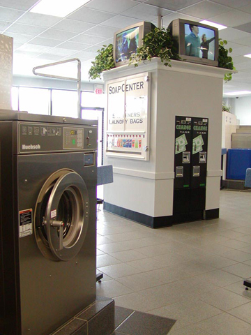 Change, Soap & TV's in the center of the Laundromat Thumbnail