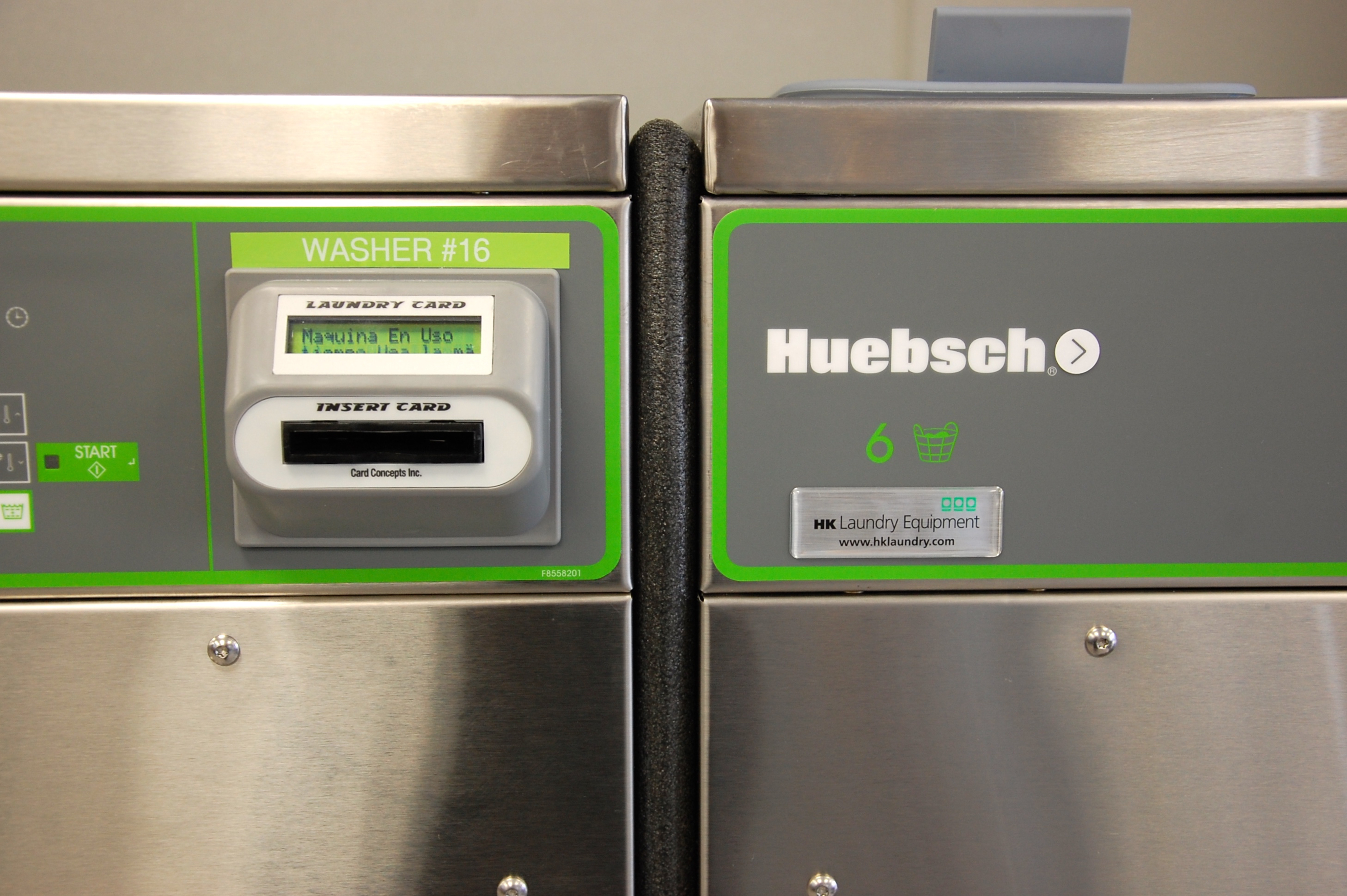 Huebsch City Scape Colorful Graphics, Note same color green for washer number.  Nice touch. Thumbnail